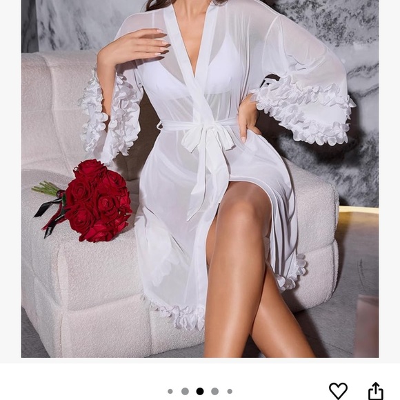 Elegant White Sheer Robe - Picture 3 of 3